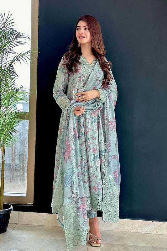DFYW-888 Iznik Aplic Work Heavy Embroidery 3PC Lawn Suit