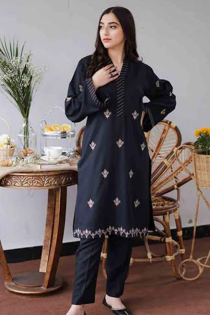 DFW-47 A Sling Unstitched Embroided Dhanak Dress