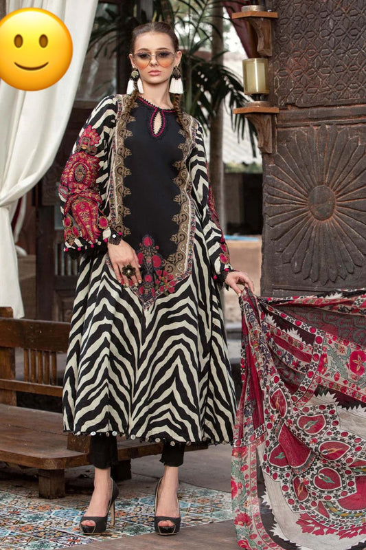 DFW-371 Maria B Embroidery 3Pc Lawn Suit