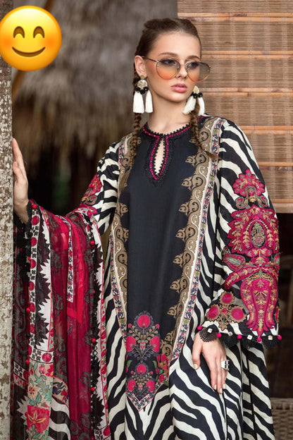 DFW-371 Maria B Embroidery 3Pc Lawn Suit