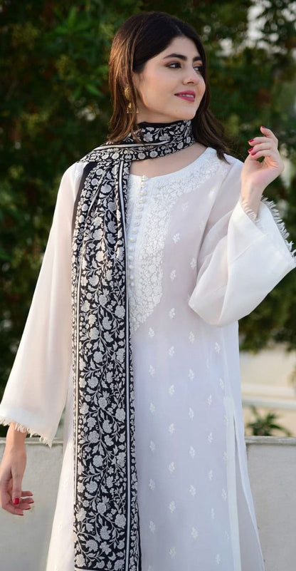 DFW-28 Maria.B Unstitched Embroiderd Dhanak Dress