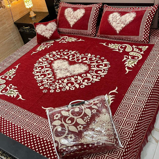 DFB-32B 4PC Velvet Jacquard Bedsheet