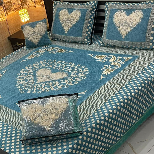 DFB-32C 4PC Velvet Jacquard Bedsheet