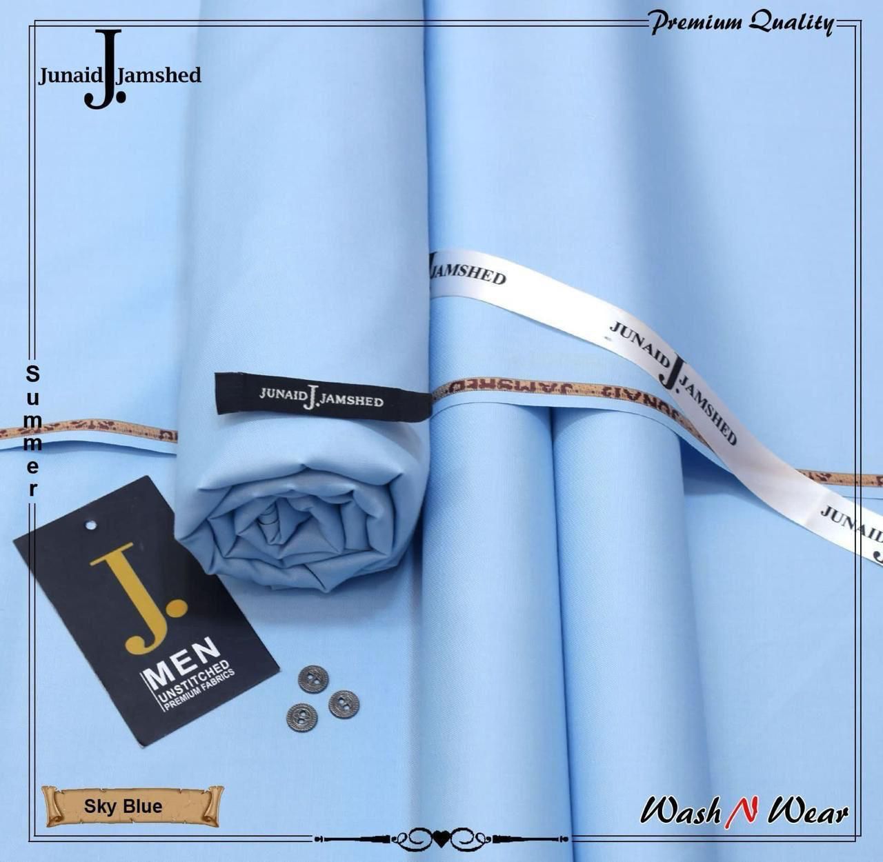 DFM-18 JJ Gents Unstitched Premium Wash N Wear Suit