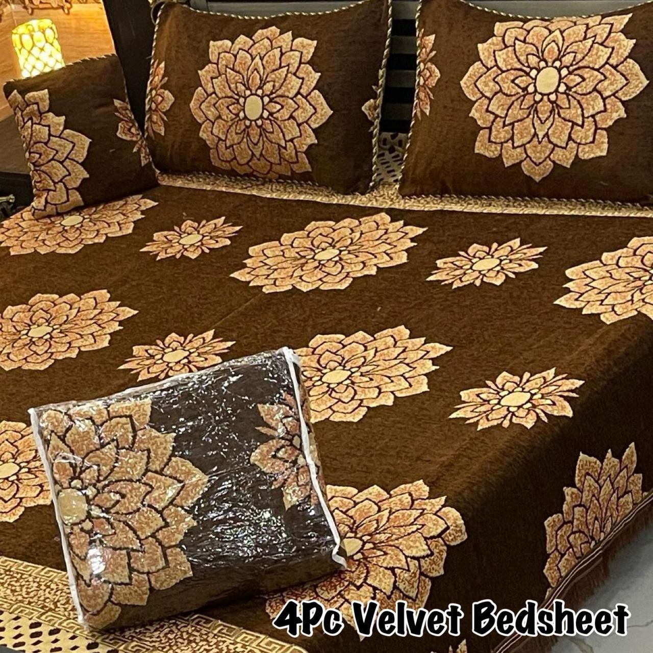 DFB-32D 4PC Velvet Jacquard Bedsheet