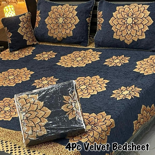 DFB-32L 4PC Velvet Jacquard Bedsheet