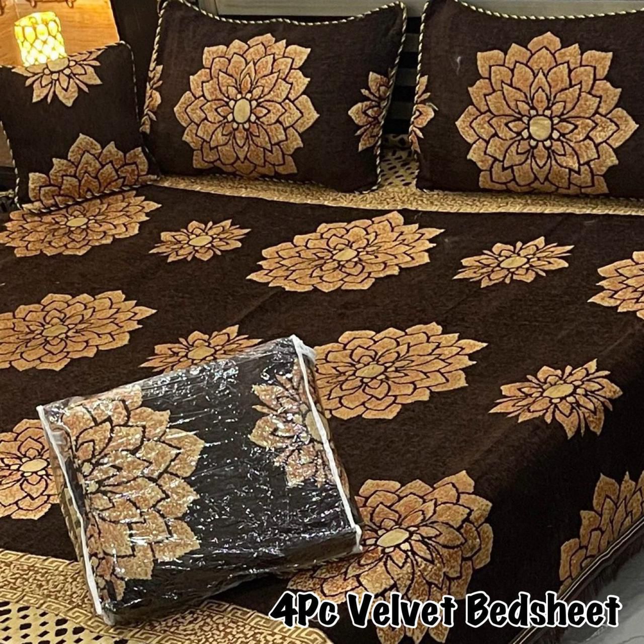 DFB-32M 4PC Velvet Jacquard Bedsheet