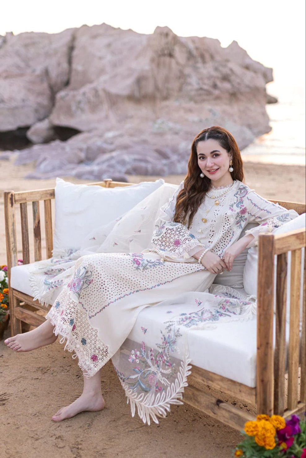 DFW-121 Qalamkar Luxury Unstitched Embroided Lawn Dress