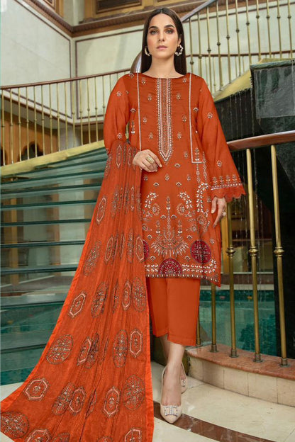 DFW-493D Tawakal Heavy Embroidery 3Pc Lawn Suit