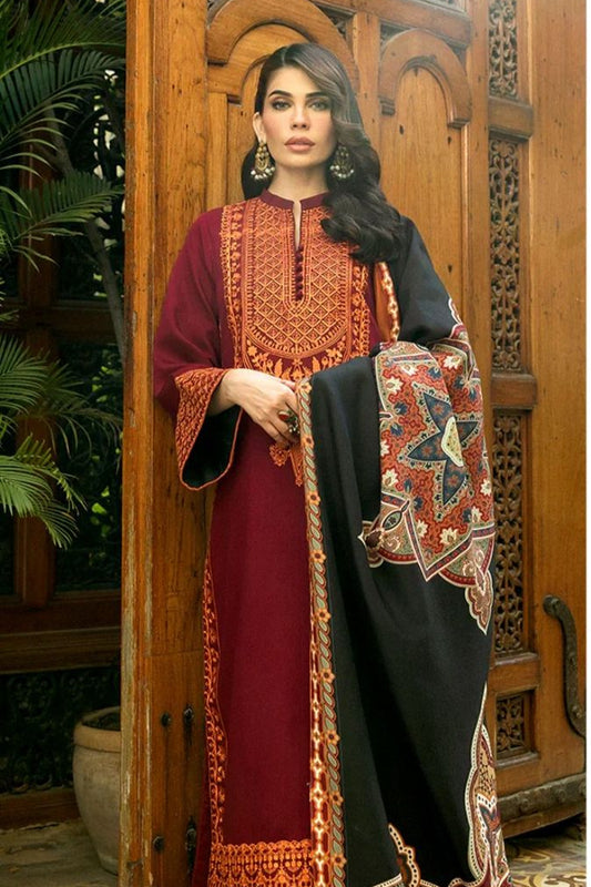 DFW-122 Zainab Unstitched Embroided Lawn Dress