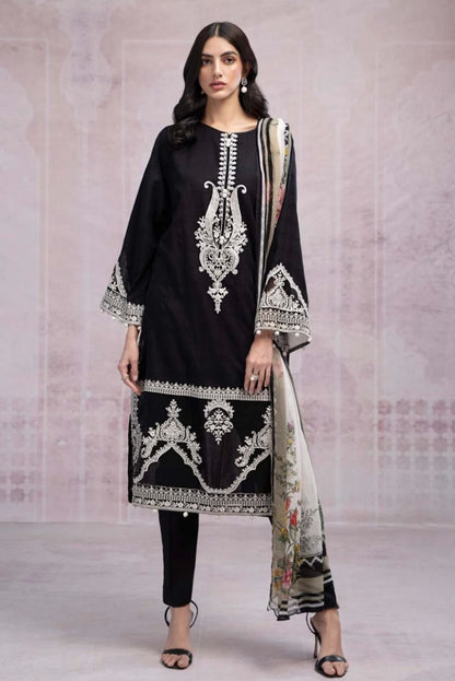 DFW-78 Maria B Unstitched Embroided Lawn Dress