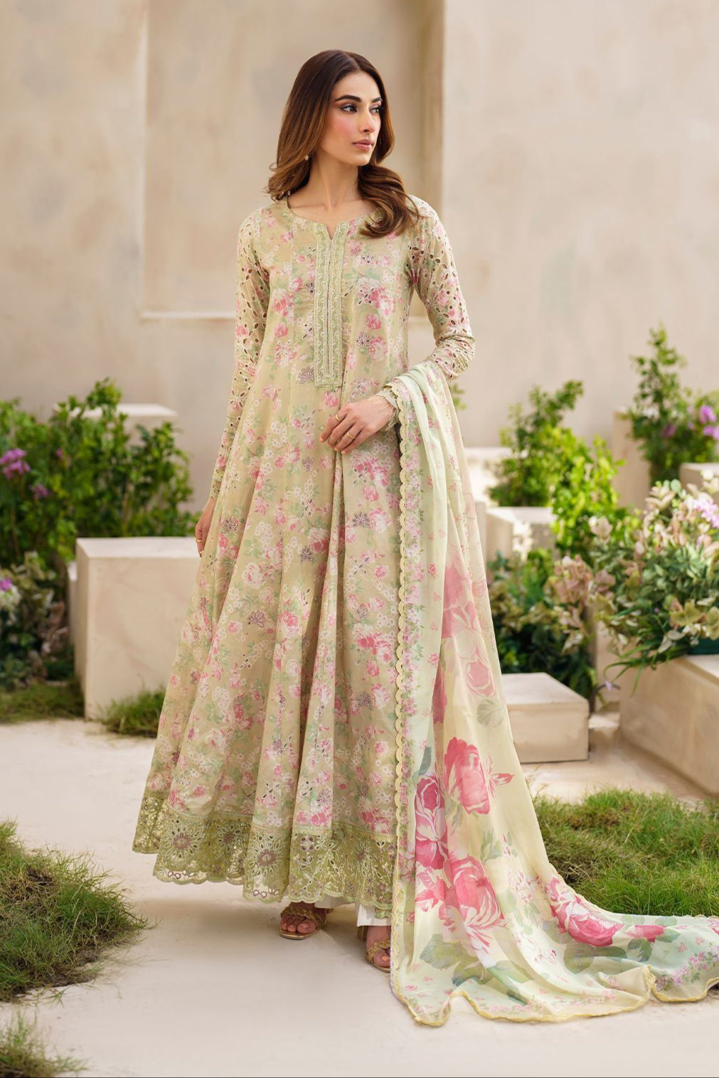 DFW-119 Iznik Unstitched Embroided Lawn Dress