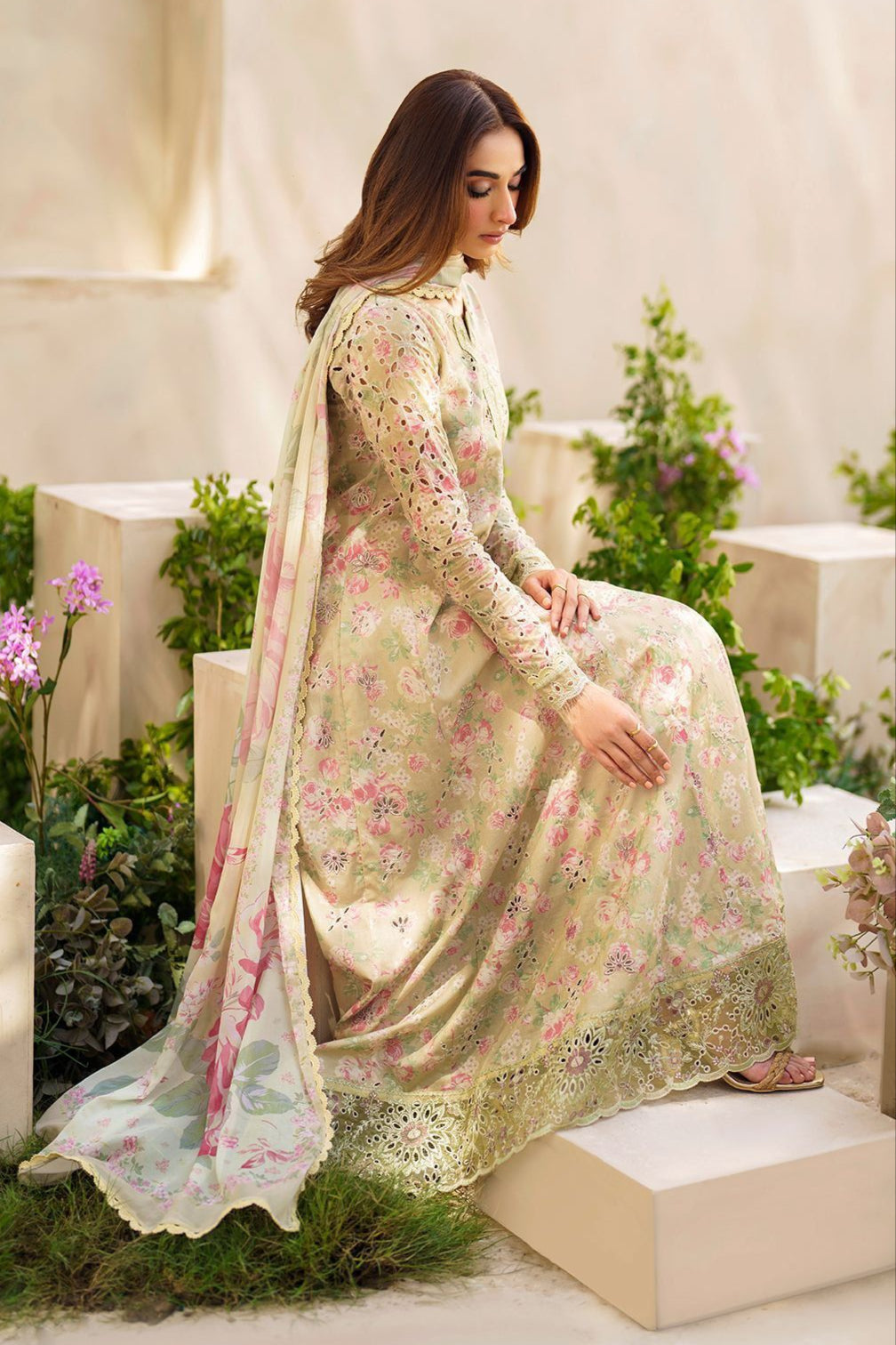 DFW-119 Iznik Unstitched Embroided Lawn Dress