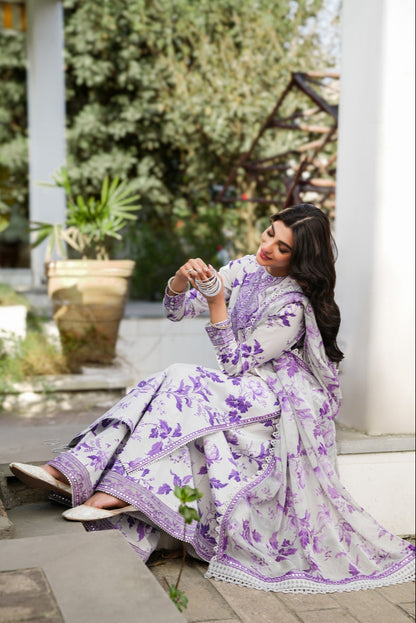 DFW - 864 Aneelas Embroidery 3Pc Lawn Suit