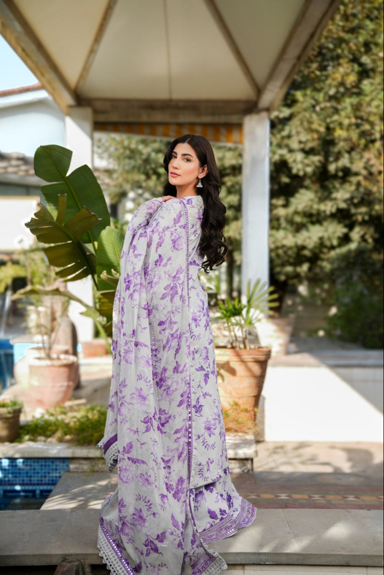 DFW - 864 Aneelas Embroidery 3Pc Lawn Suit