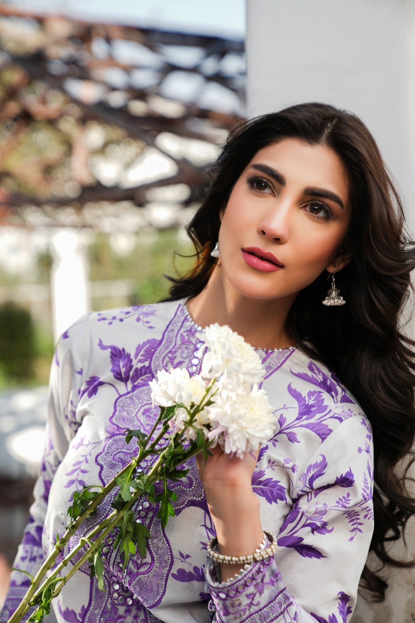 DFW - 864 Aneelas Embroidery 3Pc Lawn Suit