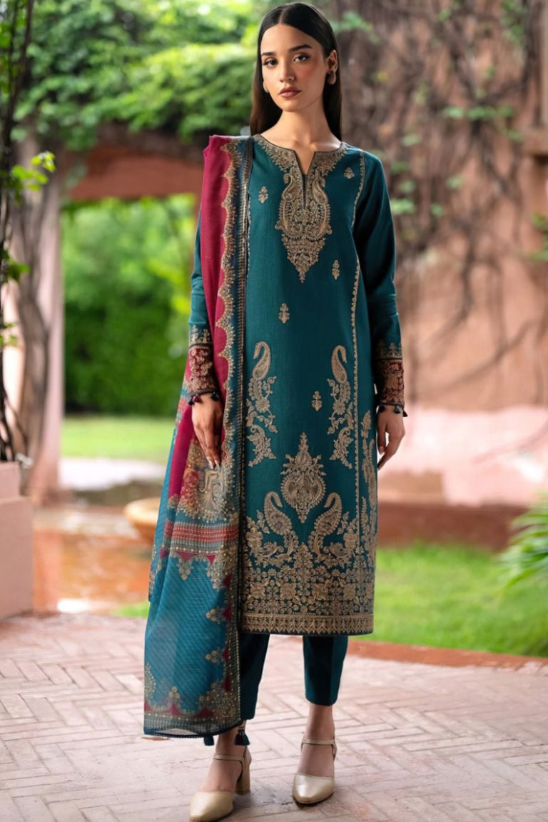 DFW-162 Jazmin Heavy Embroidery 3PC Lawn Dress