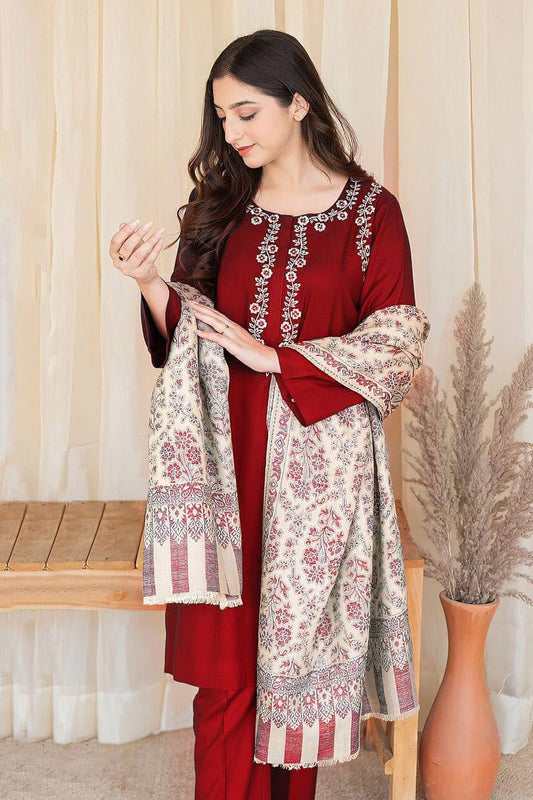 DFW-1085 A Sling Embroidery 3PC Dhanak Suit