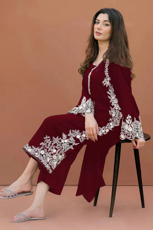 DFW-100 Nakoosh Unstitched Embroided Lawn Dress