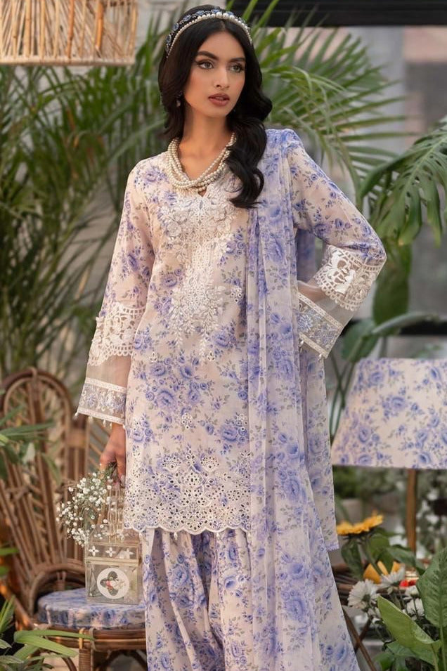 DFW-527 Maria B Embroidery 3Pc Lawn Suit