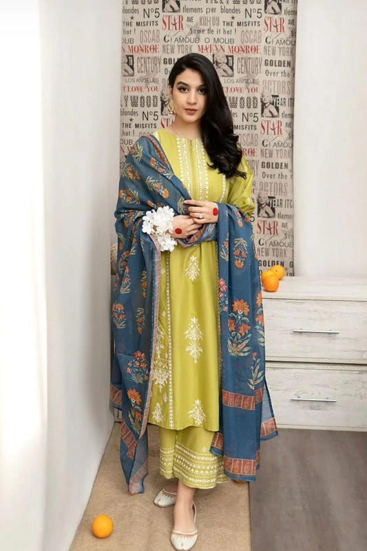 DFW-1088 Urge Heavy Embroidery 3PC Dhanak Suit