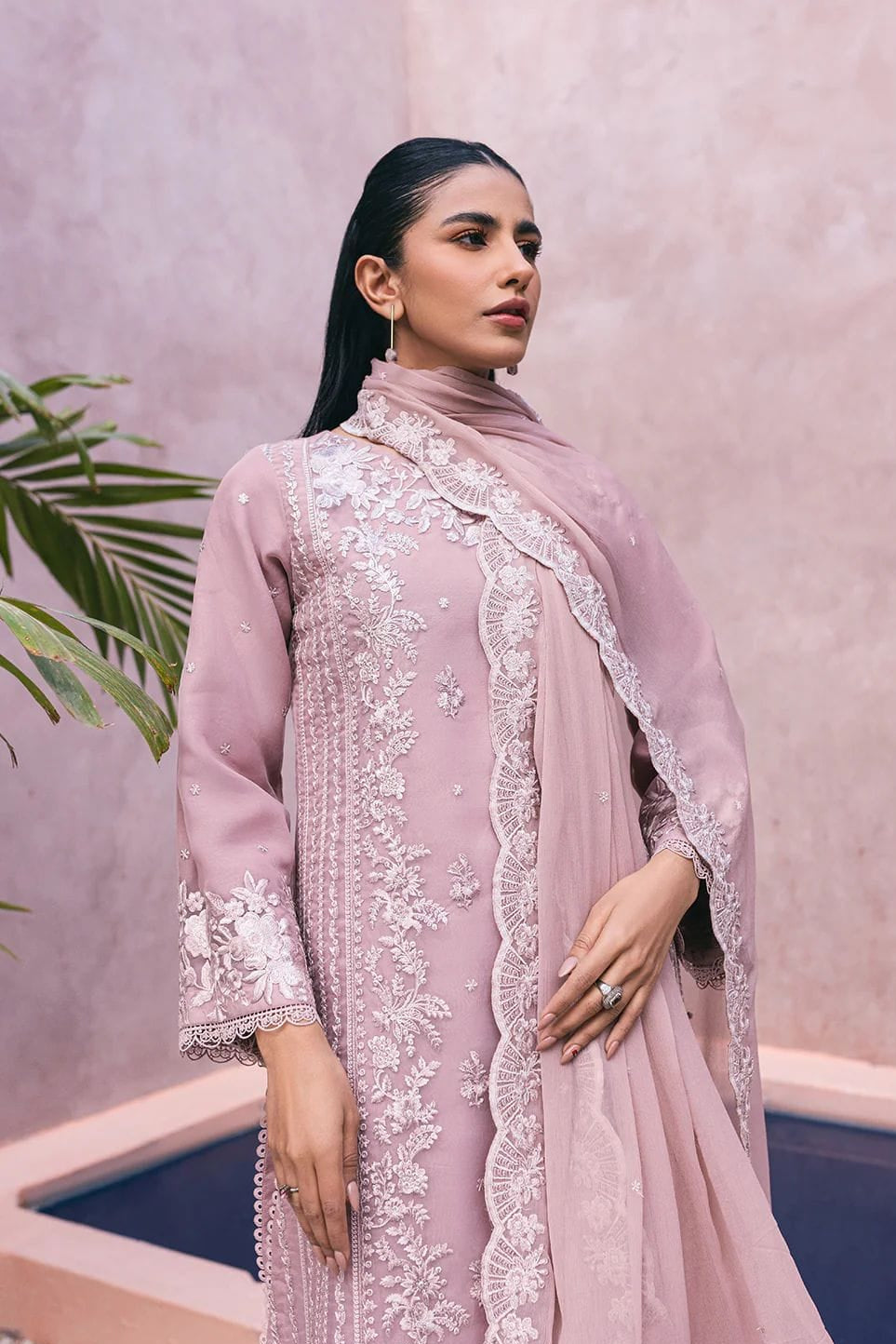 DFW-1165 Azure Heavy Embroidery 3PC Dhanak Suit