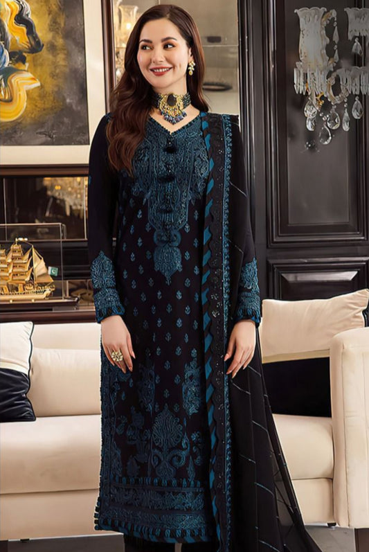 DFW-610 Asim Jofa Heavy Embroidery 3Pc Lawn Suit