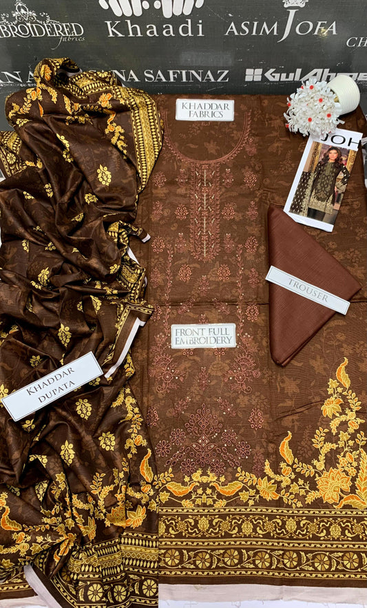 DFW-948 Bareeze Heavy Embroidery 3PC Khaddar Suit
