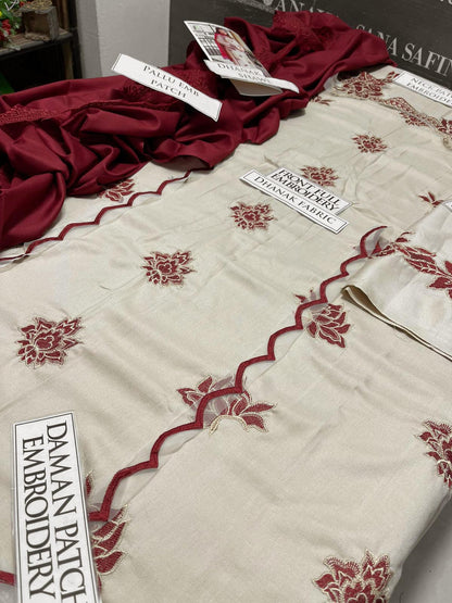DFW-1114 Umzay Embroidery 3PC Dhanak Suit