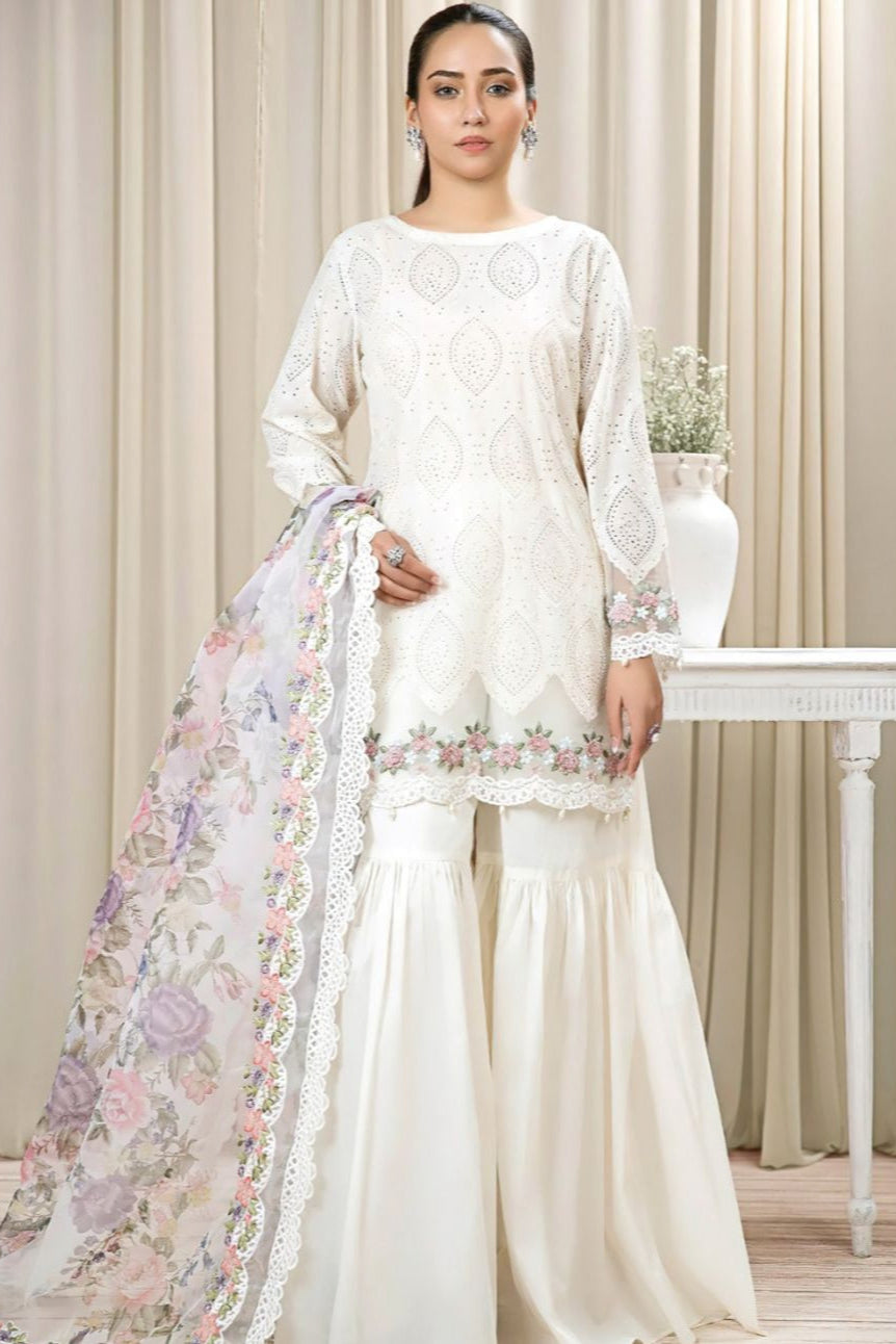 DFW-223 Maria B Heavy Embroidery 3Pc Lawn Suit