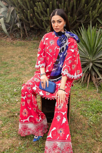 DFW-474 Maria B Embroidery 3Pc Lawn Suit