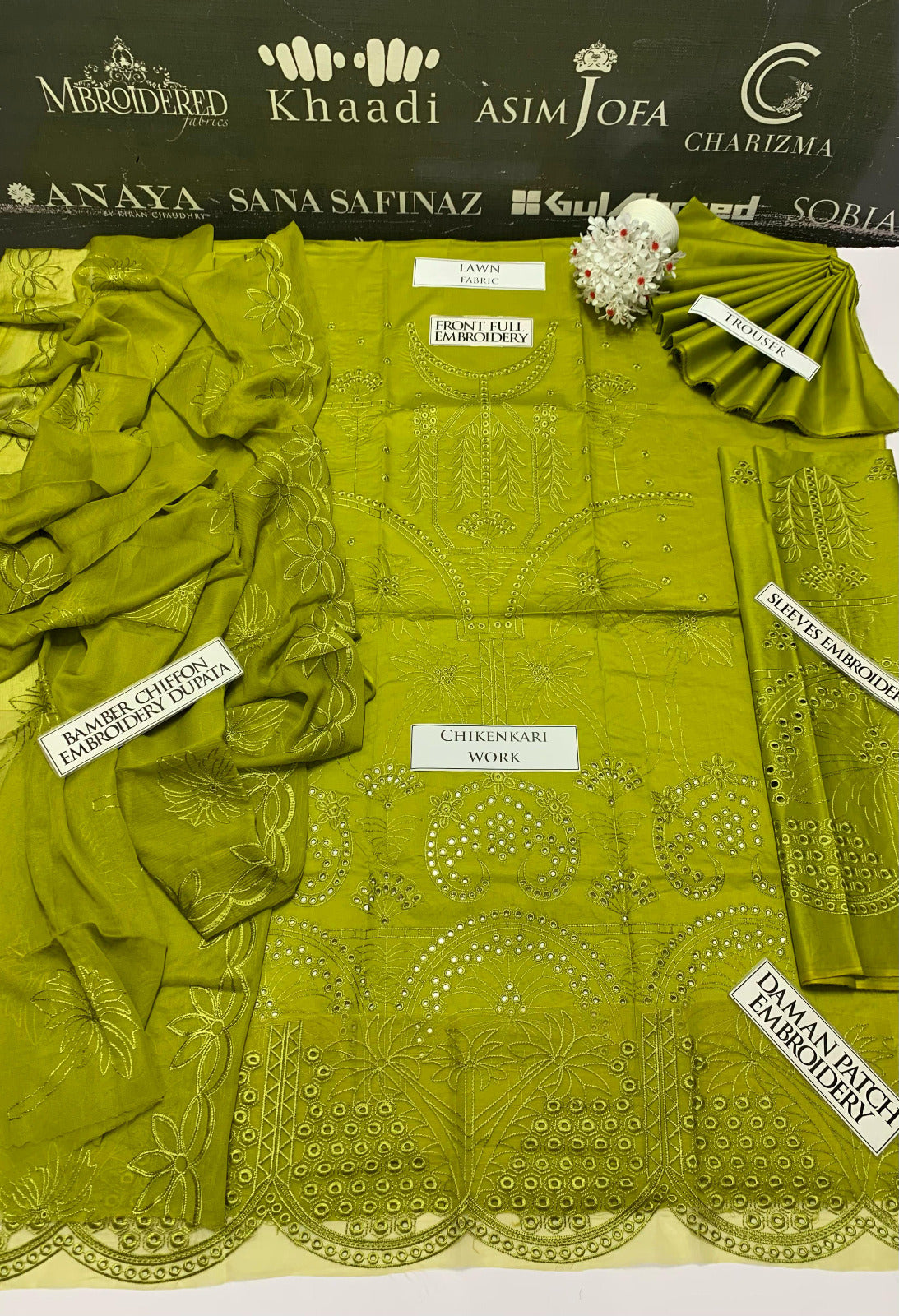 DFW-691 Maria B Heavy Embroidery 3Pc Lawn Suit