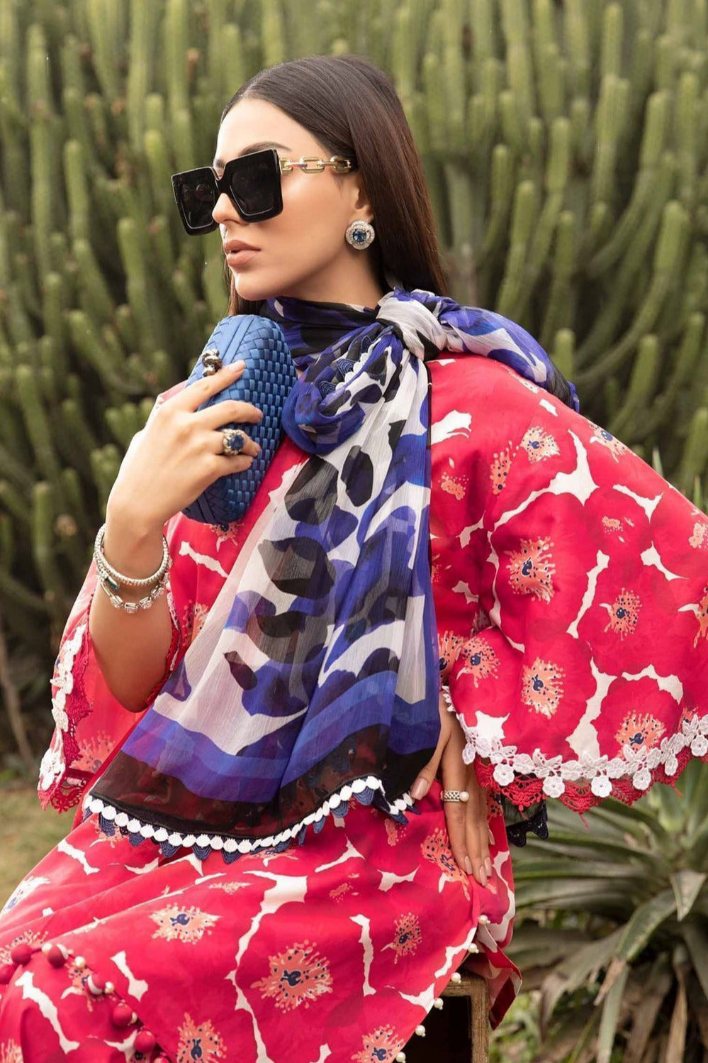 DFW-474 Maria B Embroidery 3Pc Lawn Suit