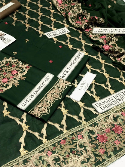 DFW-608 Jazmin Luxury Heavy Embroidery 3Pc Lawn Suit