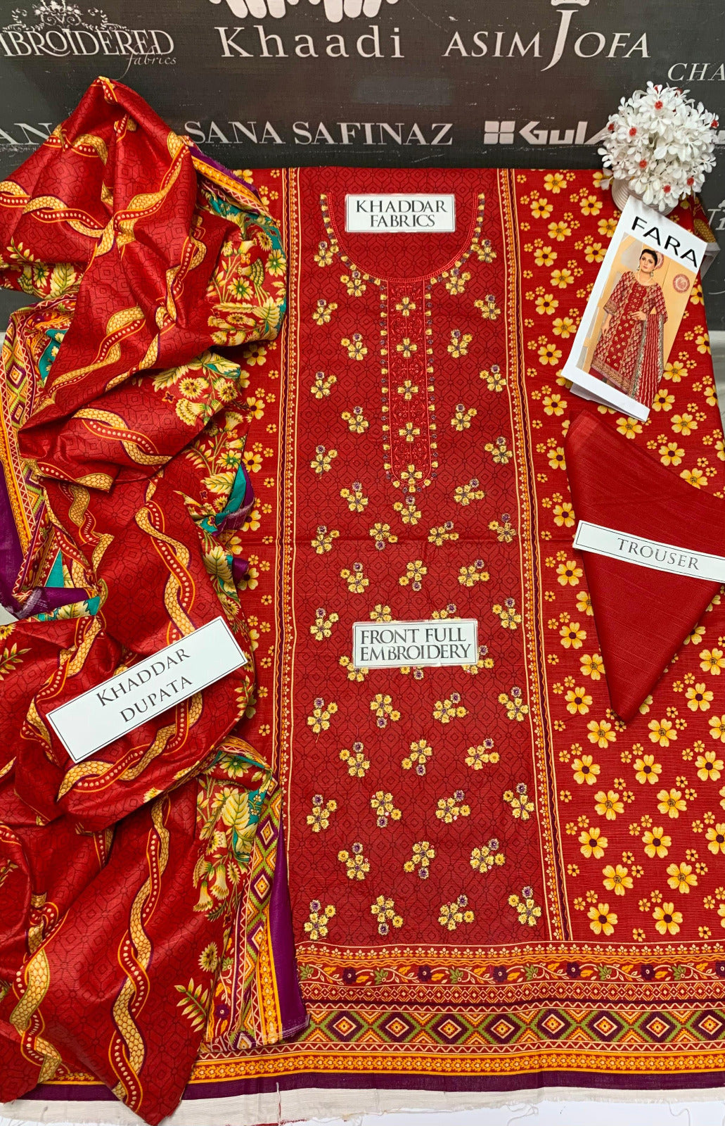 DFW-949 Bareeze Heavy Embroidery 3PC Khaddar Suit