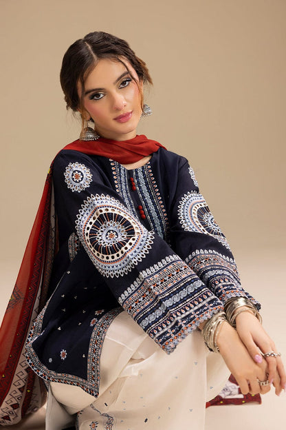 DFW-882 Jazmin Heavy Embroidery 3PC Linen Suit