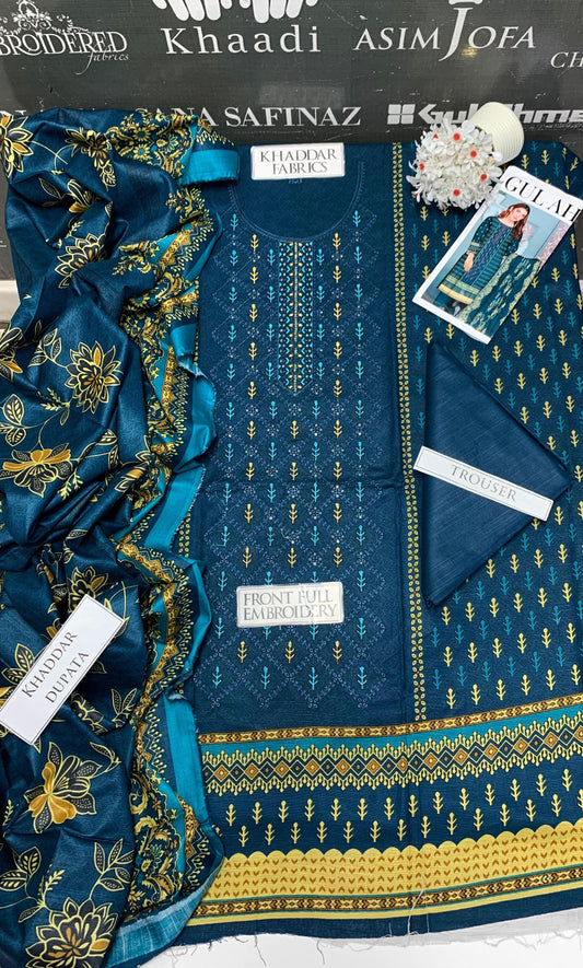 DFW-950 Bareeze Heavy Embroidery 3PC Khaddar Suit