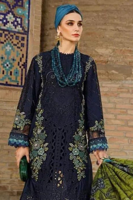 DFW-456 Maria B Heavy Embroidery 3Pc Lawn Suit