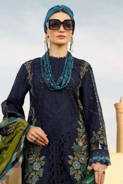DFW-609 Maria B Heavy Embroidery 3Pc Lawn Suit