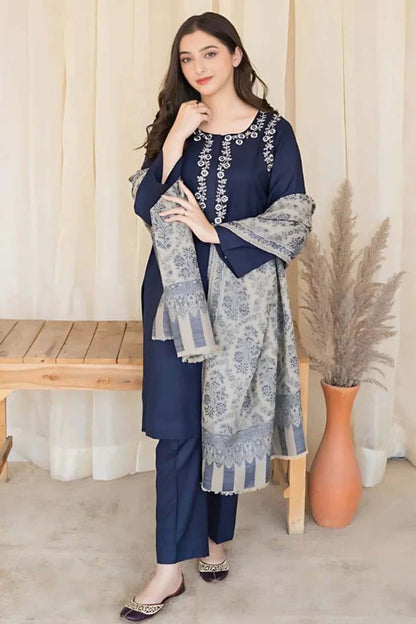 DFW-1086 A Sling Embroidery 3PC Dhanak Suit