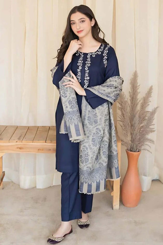 DFW-1086 A Sling Embroidery 3PC Dhanak Suit