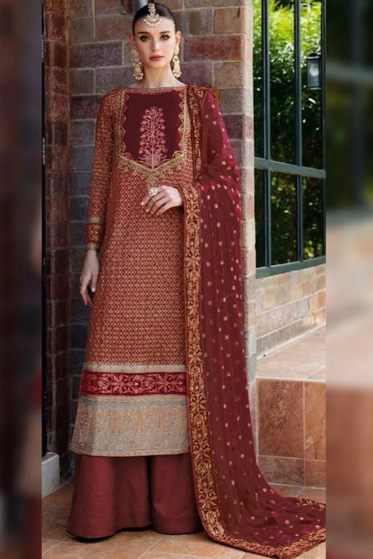 DFW-100 Imrozia Unstitched Embroided Lawn Dress