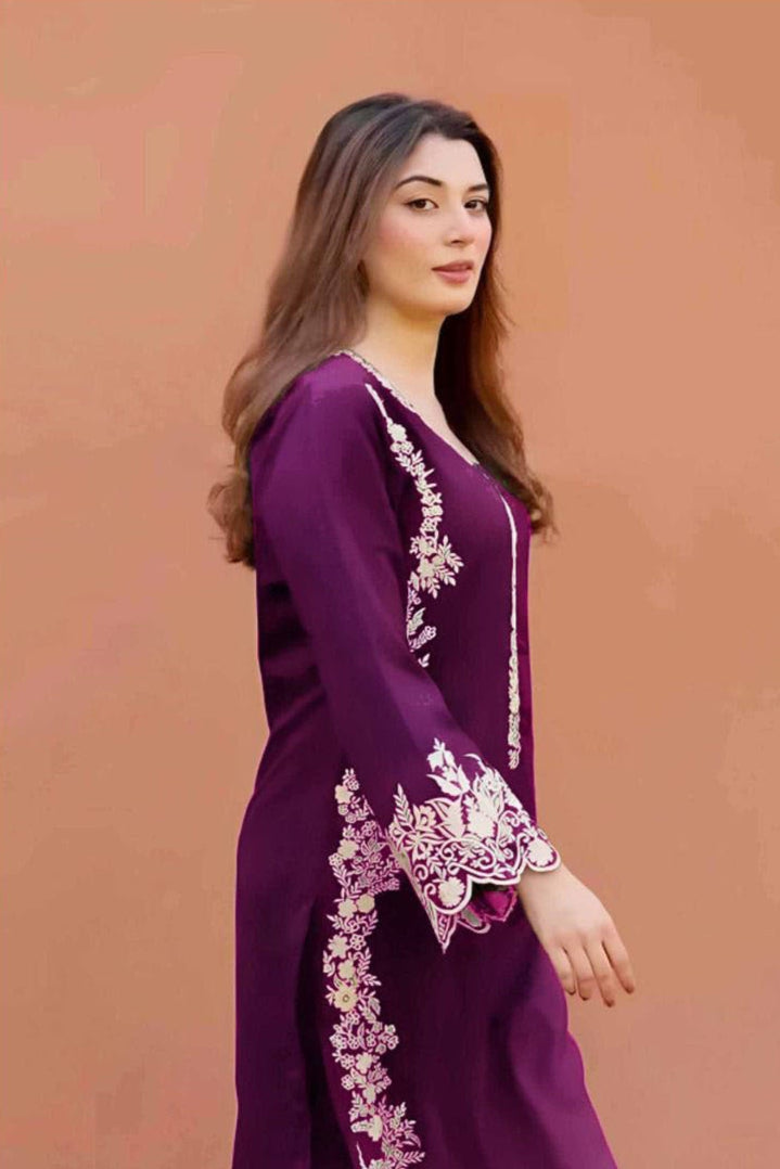 DFW-640B Azure Heavy Embroidery 2Pc Lawn Suit