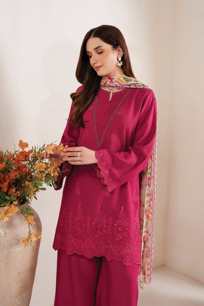 DFW-1250 Baroque Embroidery 3PC Dhanak Suit