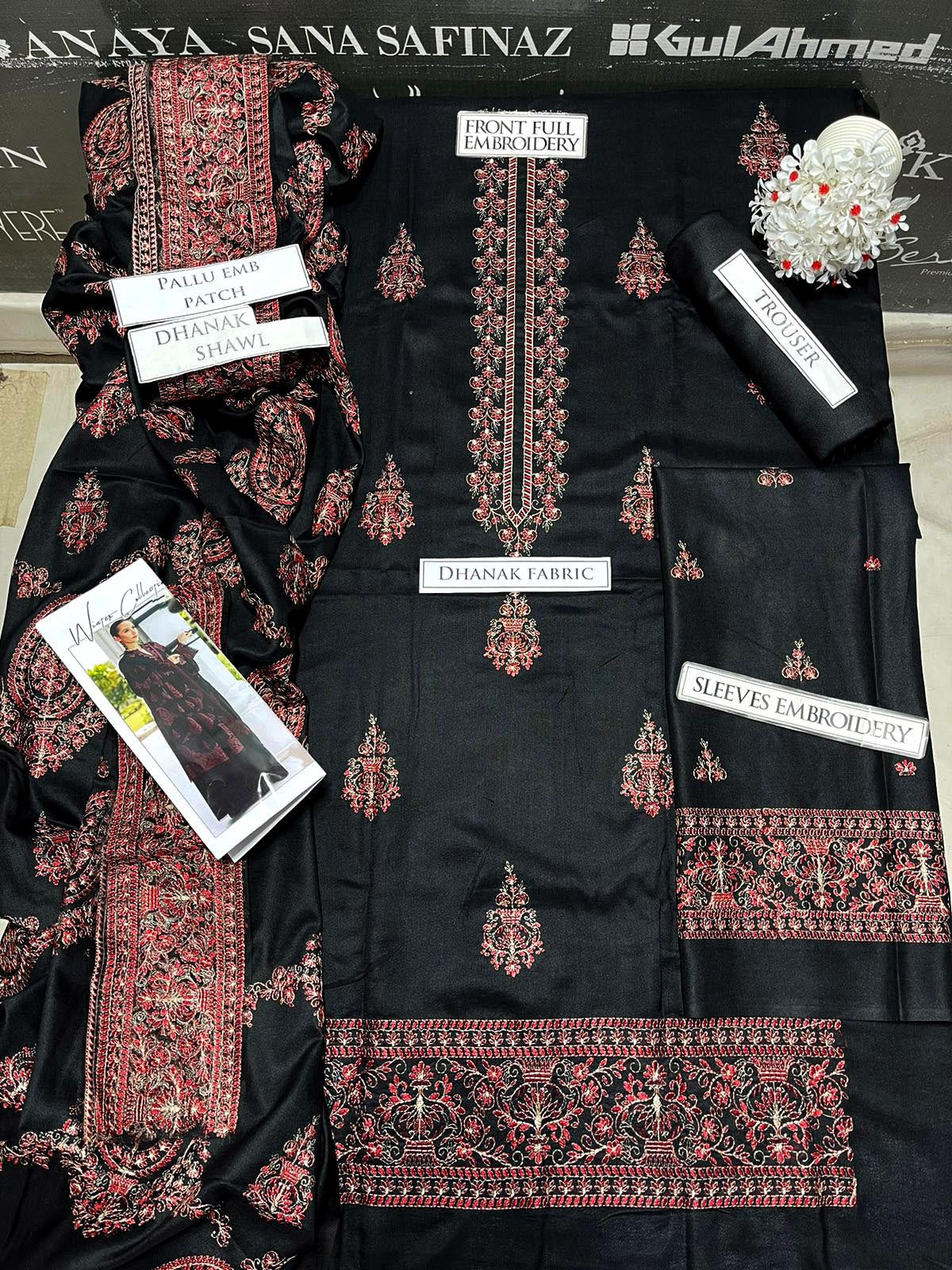 DFW-1027 Bareeze Heavy Embroidery 3PC Dhanak Suit