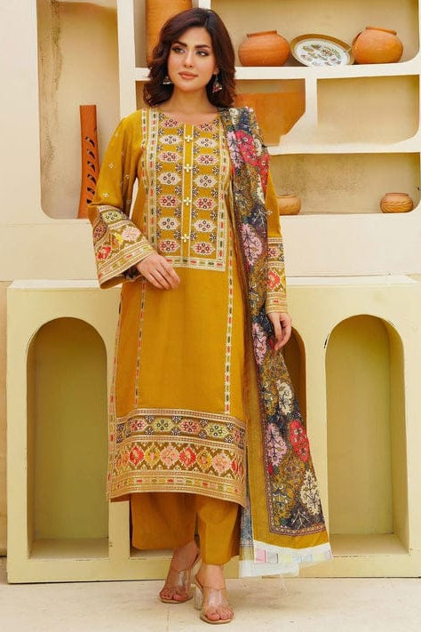 DFW-1123 Aneelas Heavy Embroidery 3PC Dhanak Suit