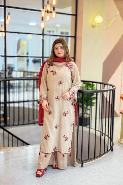 DFW-1114 Umzay Embroidery 3PC Dhanak Suit