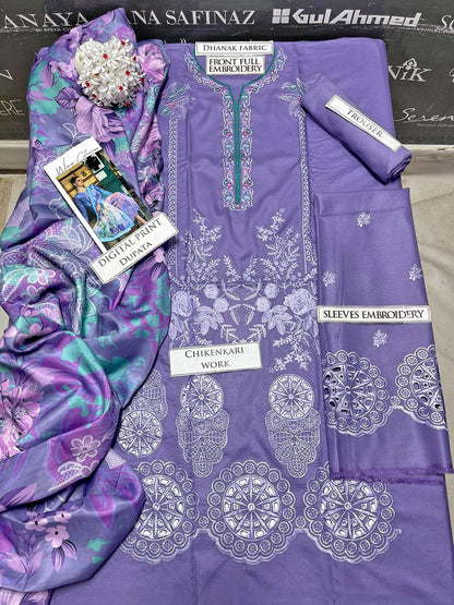 DFW-1021 Mushq Heavy Embroidery 3PC Dhanak Suit