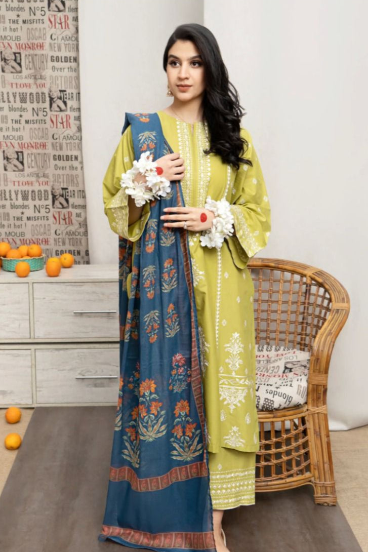 DFW-391 Urge Heavy Embroidery 3Pc Lawn Suit