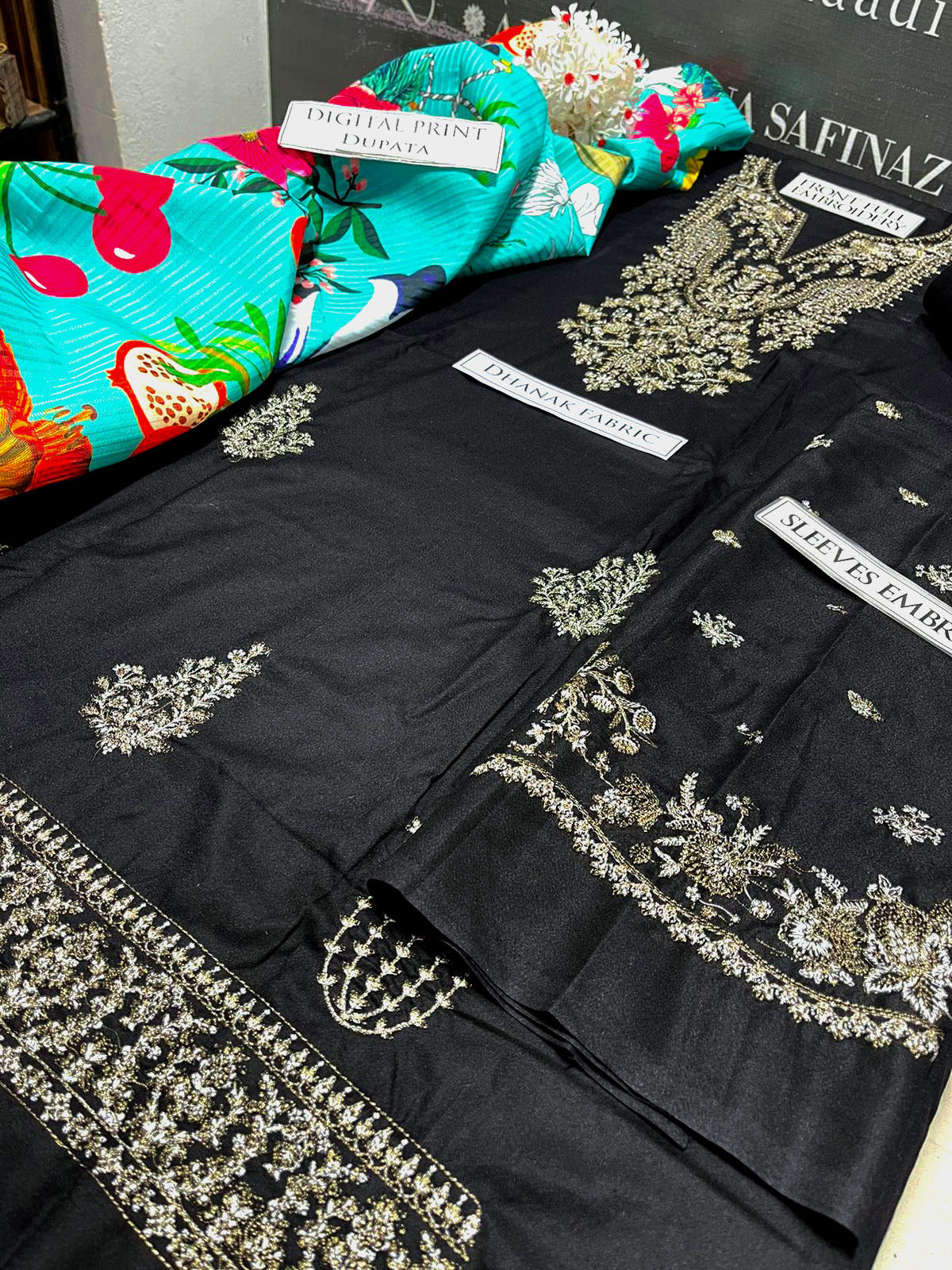 DFW-1167 Hassan Raza Embroidery 3PC Dhanak Suit